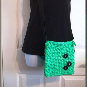 2/$10* NEW Crossbody Bag Cell Phone Purse Handmade Crochet Lime Green